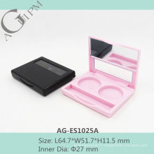 Simple rectangulaire deux couleurs fard à paupières cas avec miroir AG-ES1025A, AGPM empaquetage cosmétique, couleurs/Logo personnalisé